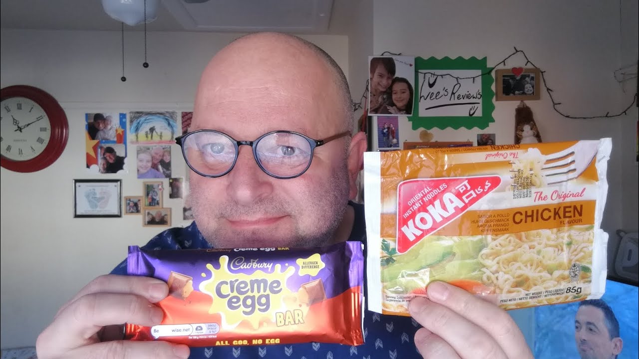 Koka Chicken 🐔 Noodles 🍜 & Cadbury Creme Egg 🥚 Bar 😀 😁 😊