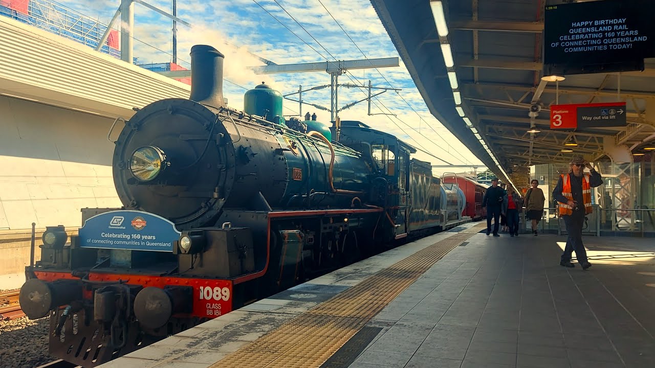 BB18 ¼ 1089 - Queensland Rail 160th Celebration Steam Train to Pinkenba - 31/07/2025