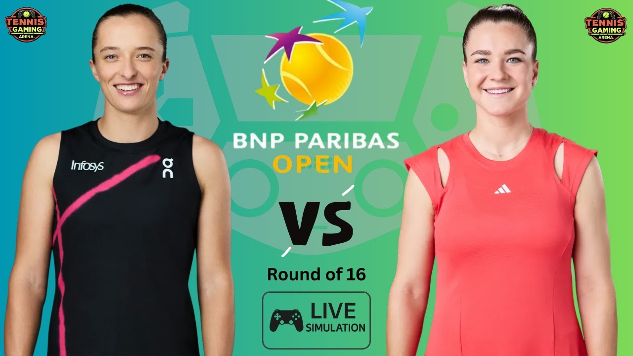 Live Sim: Iga Swiatek vs Karolina Muchova | Round of 16 - Indian Wells 2026