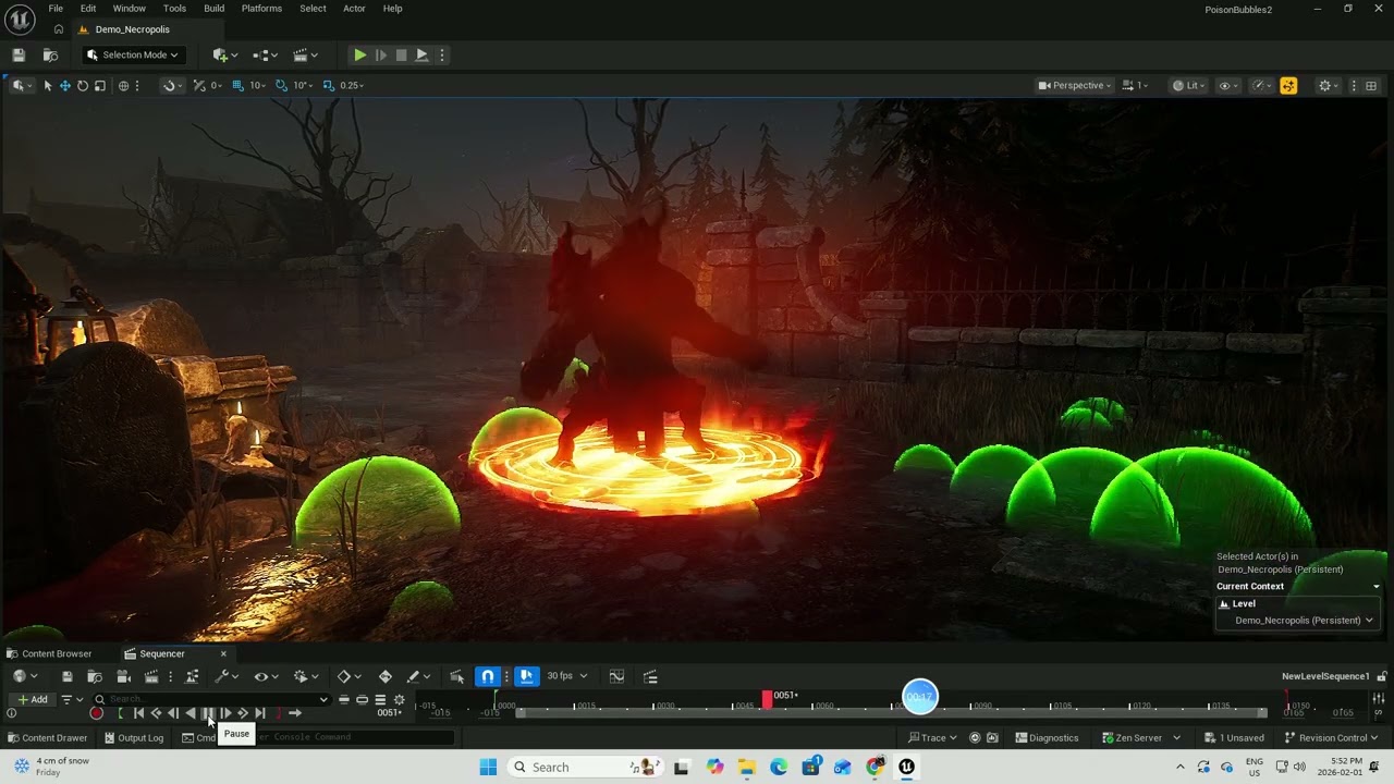 Unreal Engine 5.7 preview: Magic FIRE Circle VFX  animation4. 初学者虚幻5.6 : 魔法火圈特效3预览