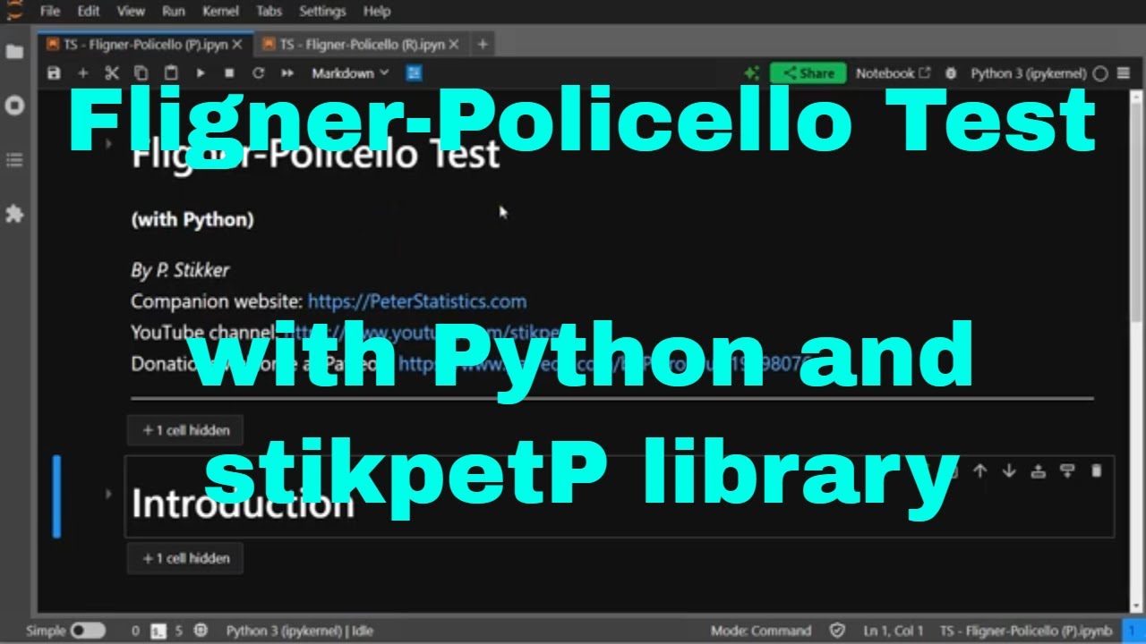 Python - Тест Флигнера-Поличелло с использованием stikpetP
