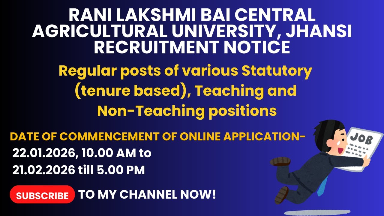 Recruitment Notice | Rani Lakshmi Bai Central Agricultural University