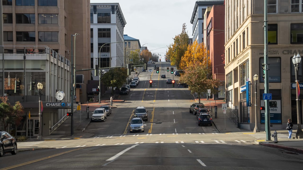 Downtown Tacoma Drive - Washington, USA・4K HDR