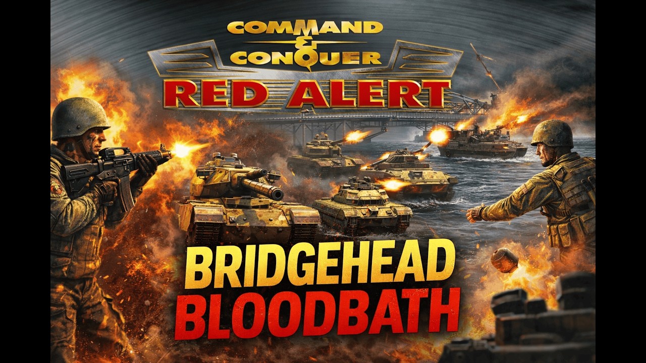 Command & Conquer: Red Alert Remastered — Bridgehead Bloodbath 4v4 Battle