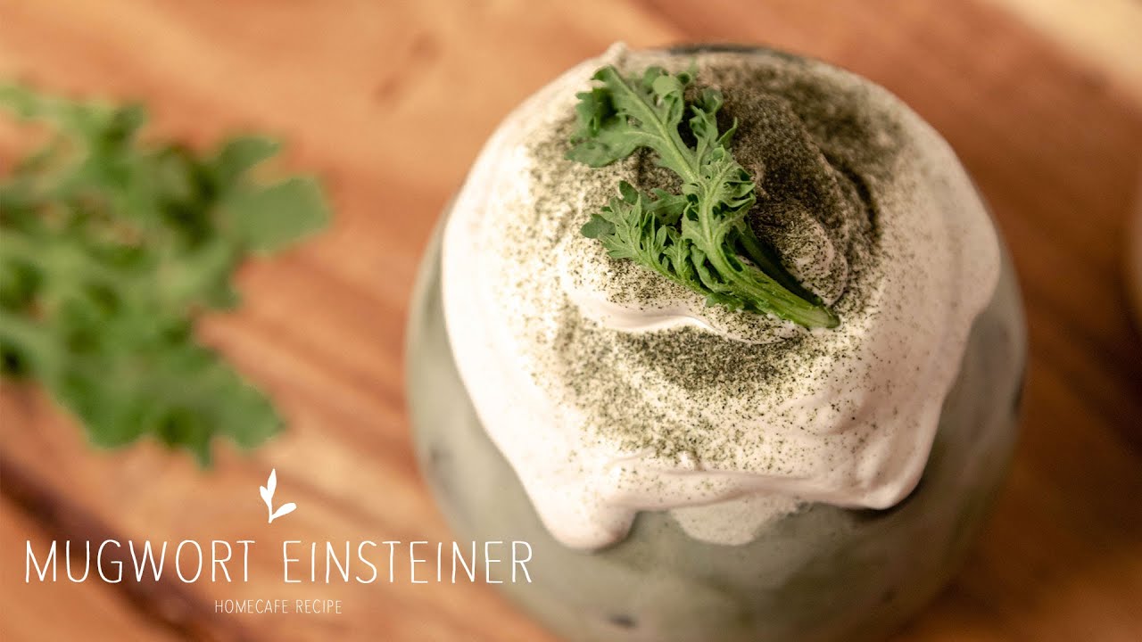 향긋한 쑥라떼 만들기 :-D 쑥 우유 레시피 Mugwort latte, Vienna home cafe recipeㅣ녹이네 홈카페