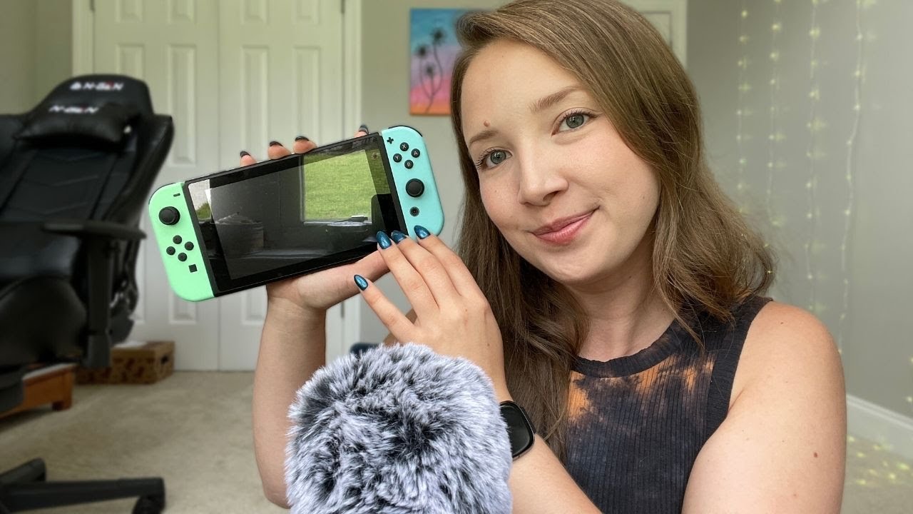 ASMR| Nintendo Switch show n tell! (whispered, tapping, scratching, mouth sounds)