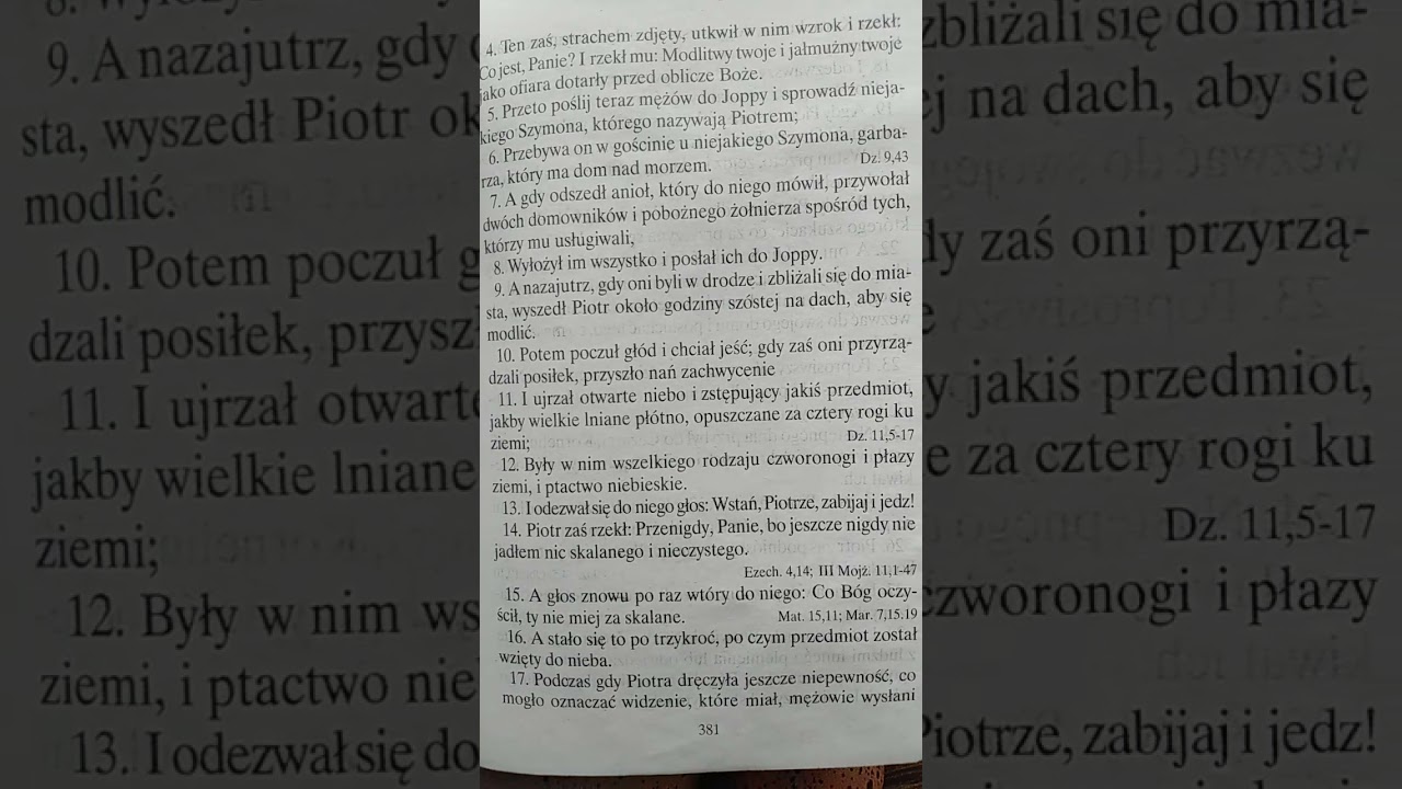 Piotr i Korneliusz, Dzieje 10,1-17