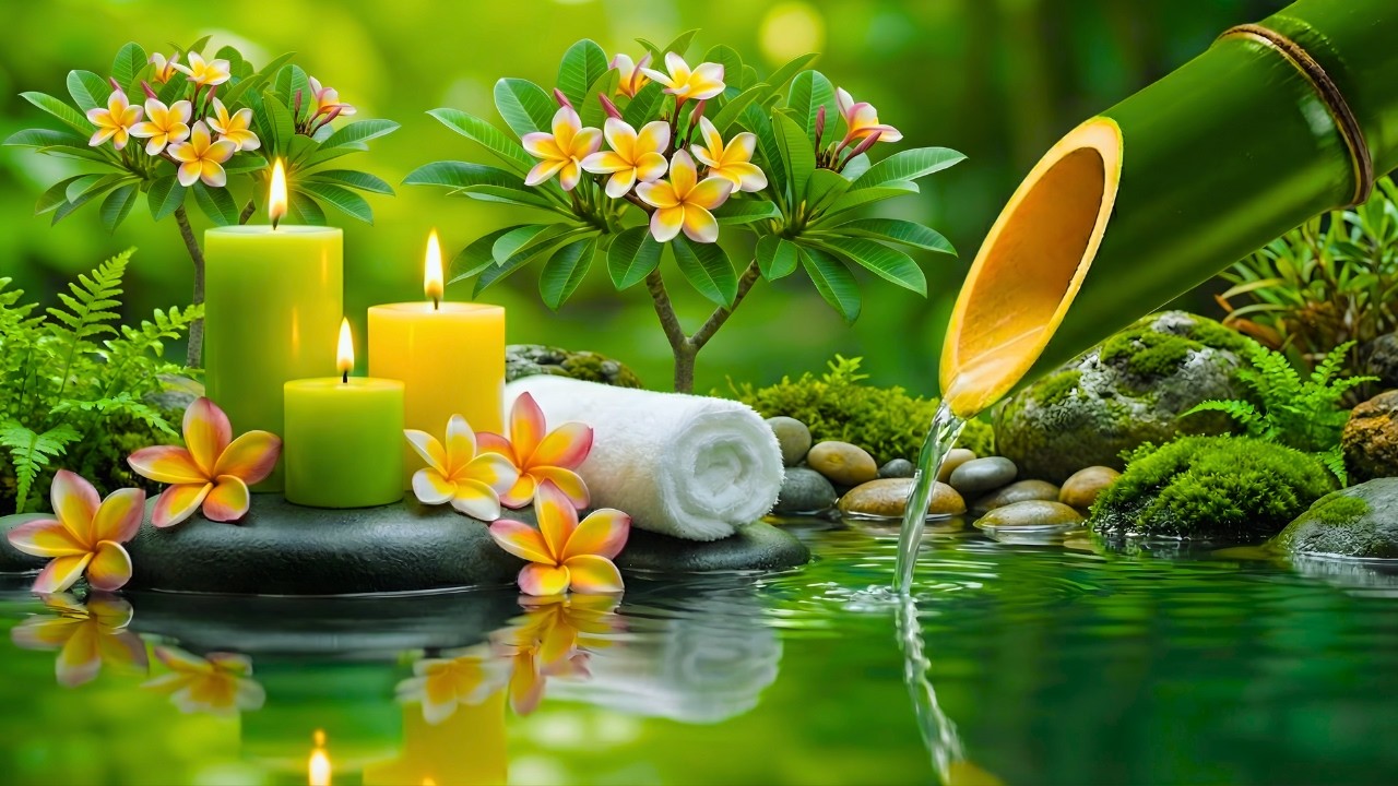 Relaxing Sleep Music + Bamboo Water Sounds 🌿 Calm Mind & Body, Anxiety Relief, Deep Sleep 😴