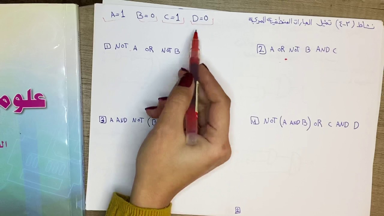 تمثيل العبارات المنطقيه المركبة 🌺توجيهي حاسوب🌺معلمة المادة ياسمين شويات