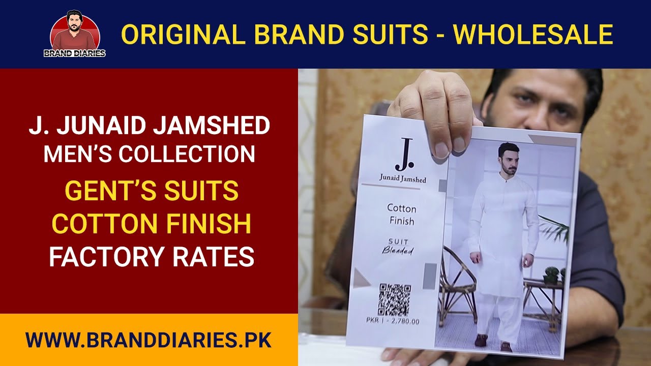 J. Junaid Jamshed Unstitched Mens Cotton Suits - Cheap Rates | Original Brand Suits #Wholesale