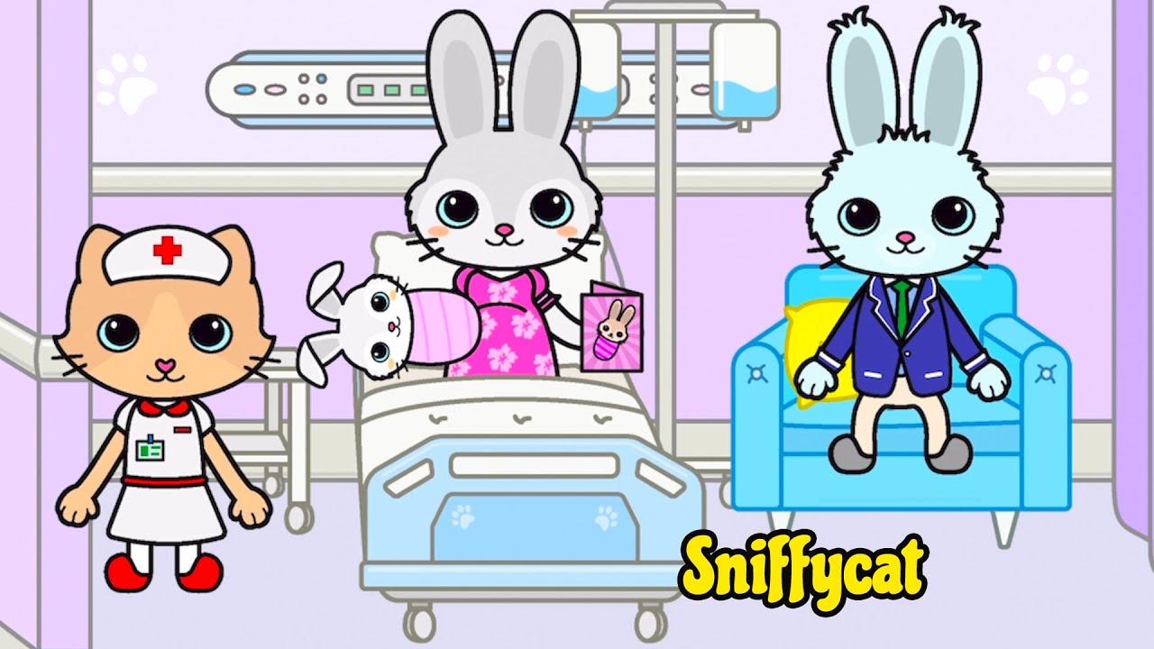 The Bunny Family and the New Baby | Yasa Pets Videos for Kids