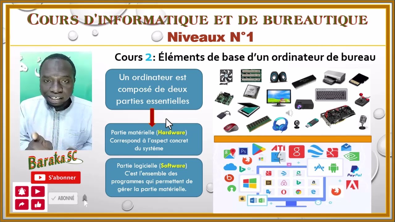 Cours 2: Éléments de base d’un ordinateur de bureau en wolof