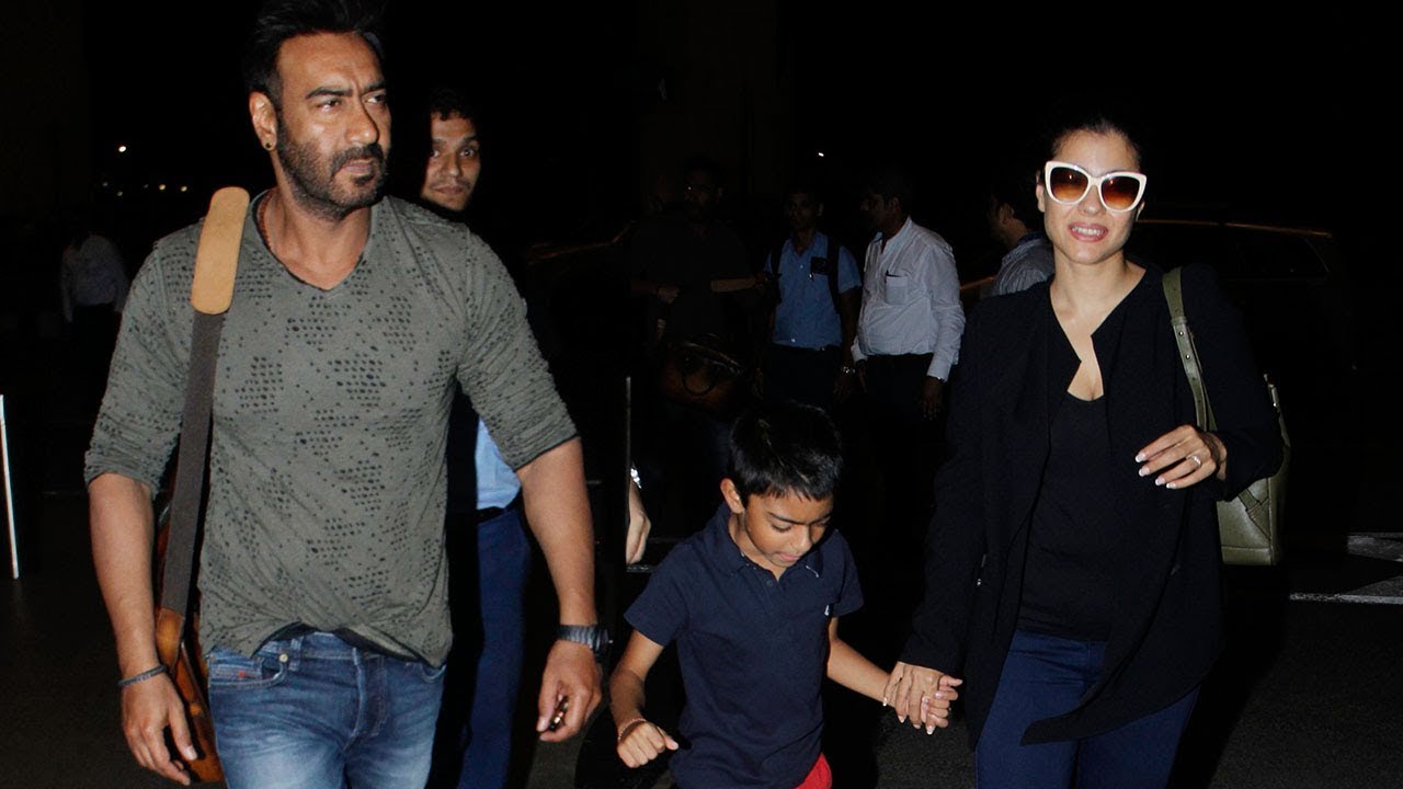 Ajay Devgn Spotted With His Wife Kajol & Kids At Mumbai Airport