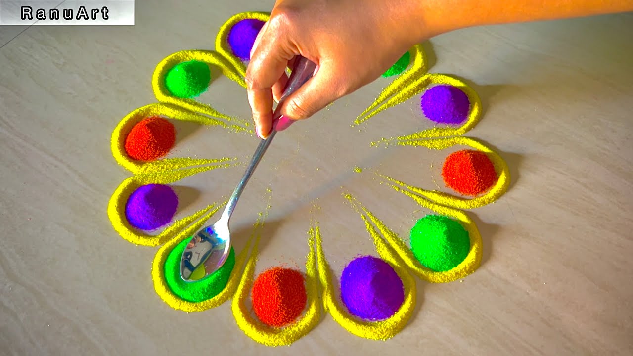 Most Beautiful Rangoli Design 🌸 | Easy Daily Rangoli for Beginners | Trending Rangoli 2025 ✨Ranu Art