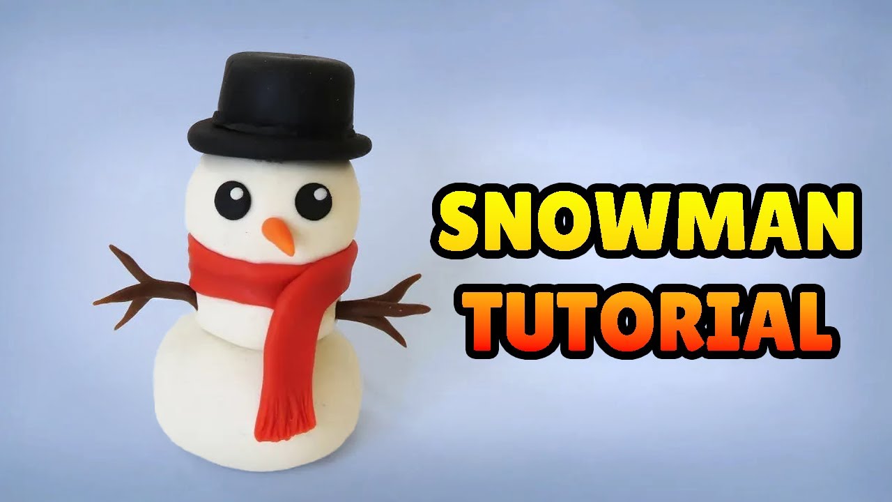 🔴DIY How to Make a MINIATURE SNOWMAN - Polymer Clay Christmas, Fondant, plastilina Tutorial