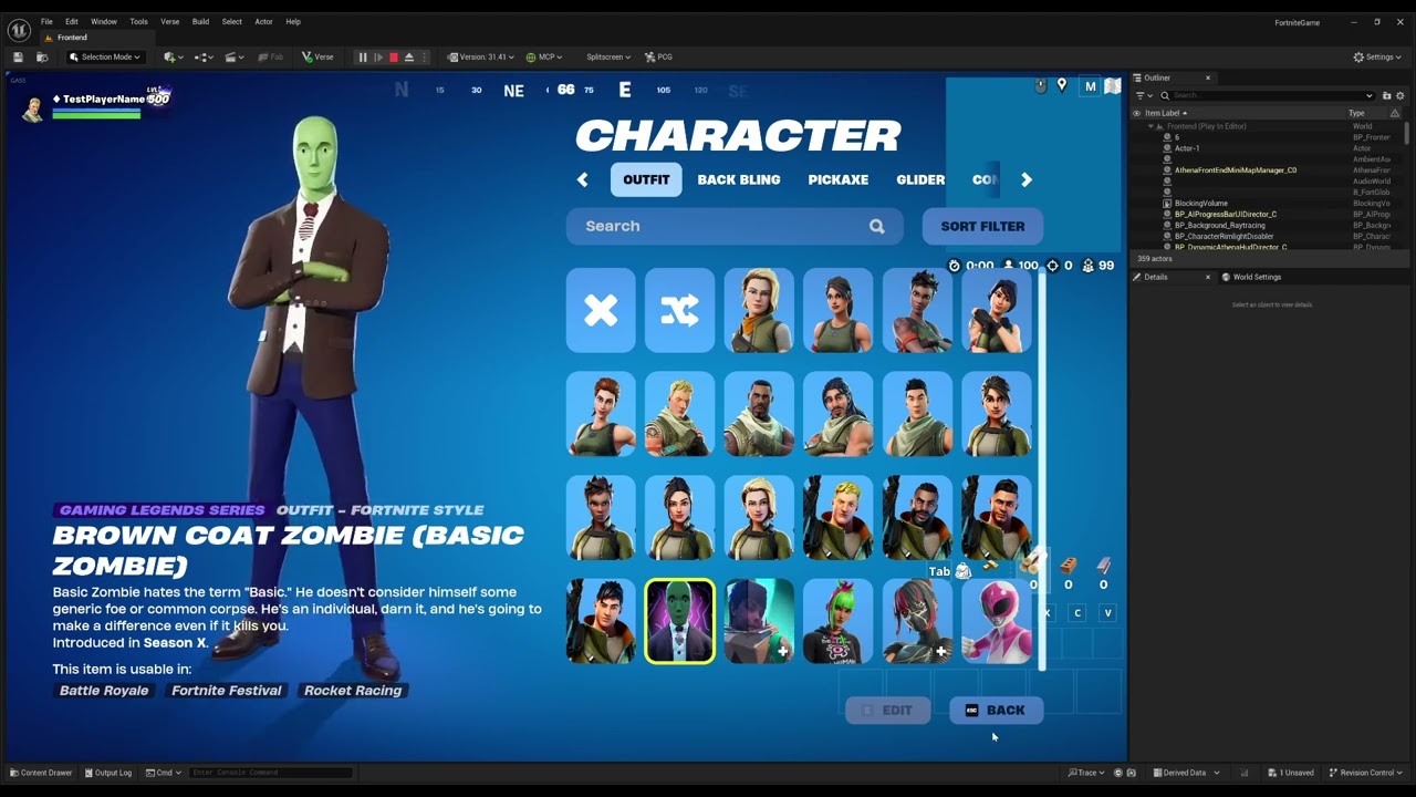 Brown coat zombie from pvz in fortnite MOD