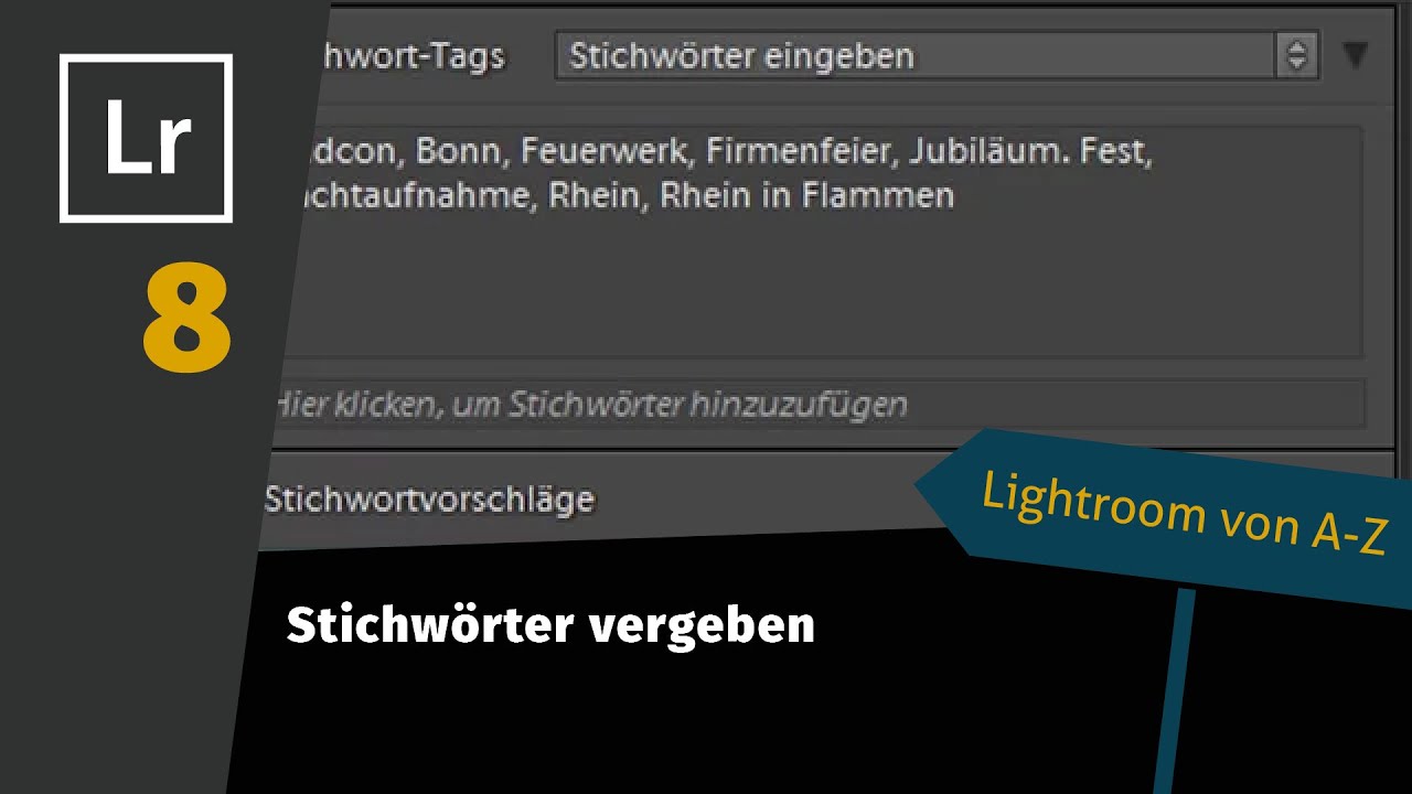 Lightroom Tutorial von A-Z Teil 8: Stichw&ouml;rter vergeben