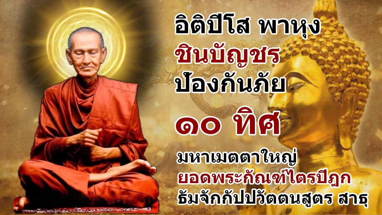 อิติปิโส พาหุง ชินบัญชร ป้องกันภัย ๑๐ ทิศ 🙏 มหาเมตตาใหญ่ ยอดพระกัณฑ์ไตรปิฎก ธัมจักกัปปวัตตนสูตร