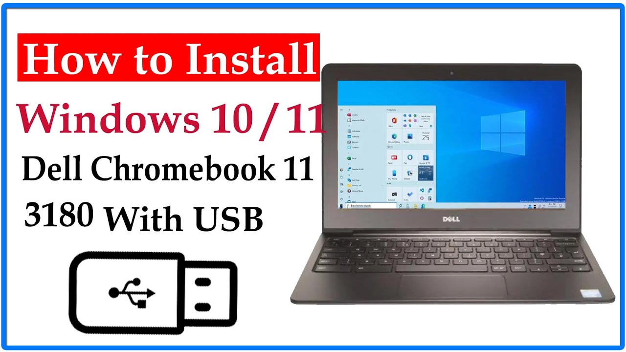 How to Install Windows 10 11 on Dell Chromebook 11 with USB 2023 ||  Urdu /Hindi