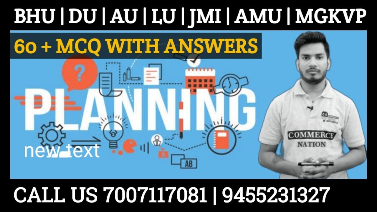 PLANNING 60+ MCQ Practice | BHU B.com & M.com Entrance Exam 2021 | Complete Course Join Now