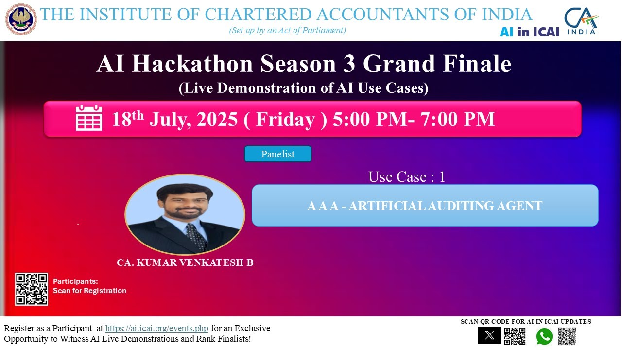 AI Hackathon S3 GF UC1: AAA &ndash; Artificial Auditing Agent - CA. KUMAR VENKATESH B