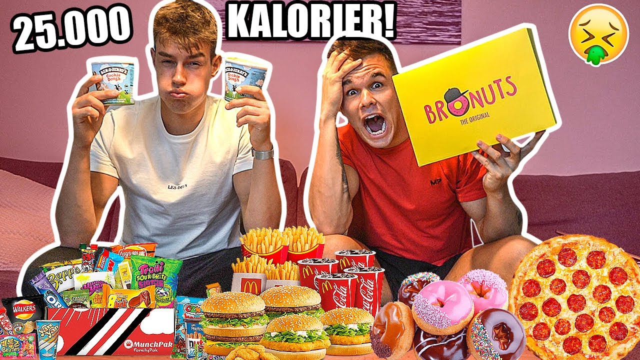 25.000 KALORIE CHALLENGE PÅ 12 TIMER!! * PIZZA, MCD, DONUTS, SLIK *