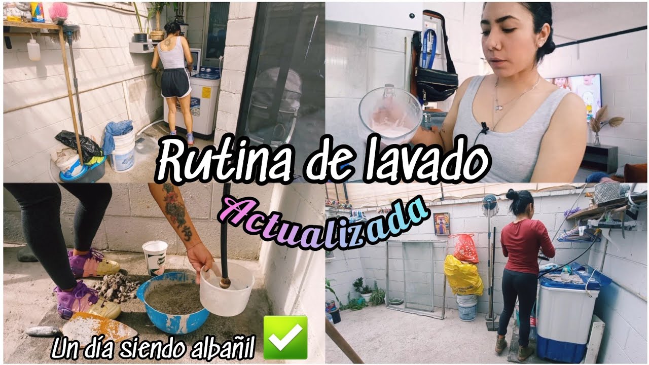 NUEVA RUTINA DE LAVADO ✨️ TRABAJO PESADO 😰 LES PLATICO QUE PASO CON EL ALBAÑIL