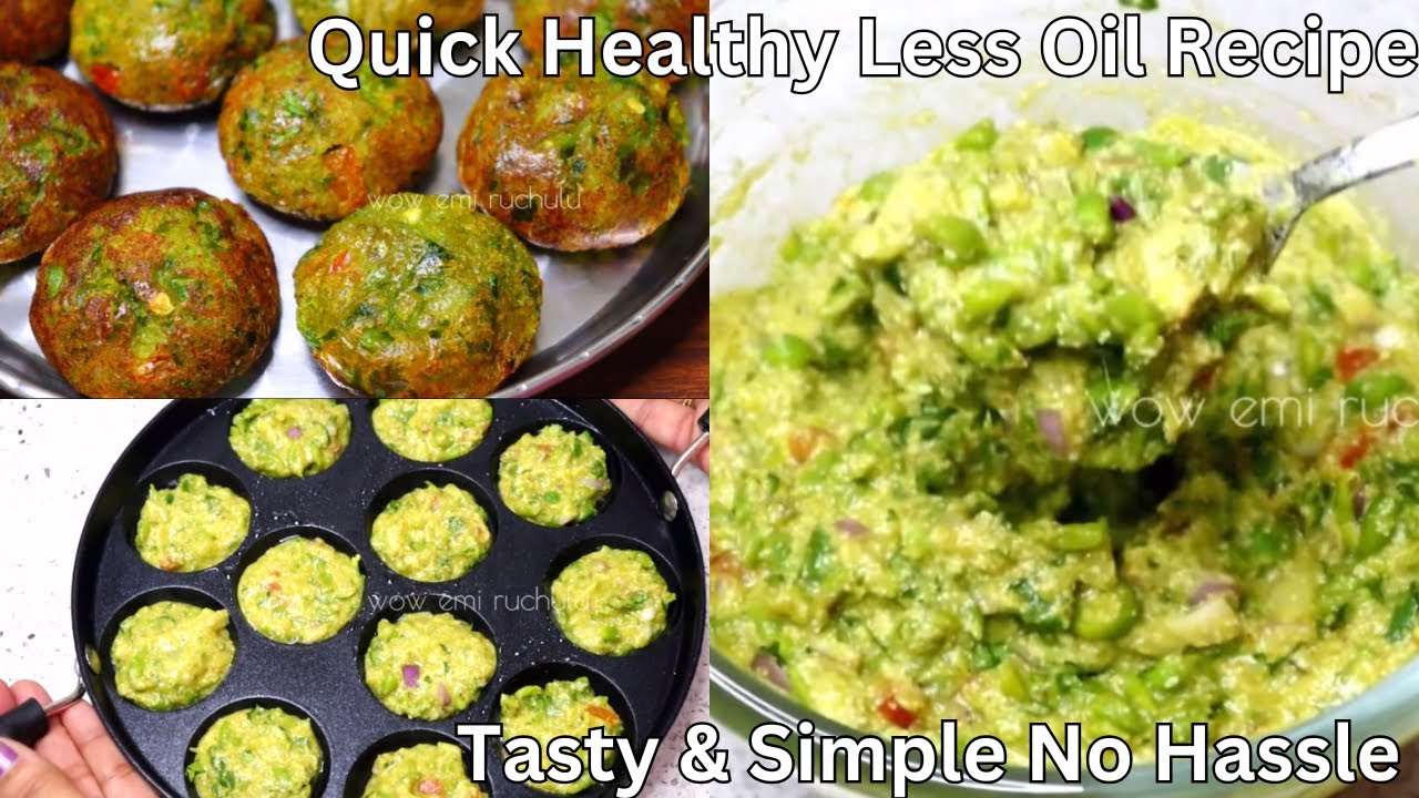 When you have less time in the morning make this Quick&Healthy Very less oil simple Matar Suji appe
