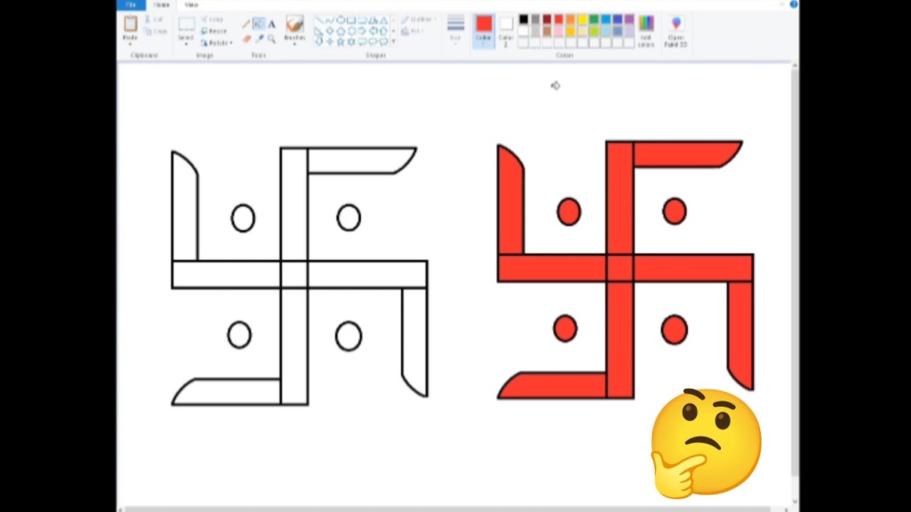How to Draw Swastik in MS Paint 🖥️ | Easy Step-by-Step Tutorial