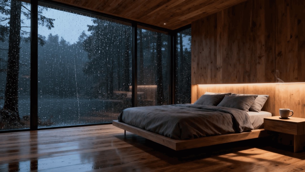 Soothing Night Rain Ambience with Peaceful Piano 🎹 | Deep Sleep Music for Stress Relief & Calm Mind