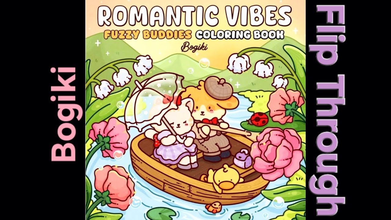 Romantic Vibes A Valentine's Day Inspired Coloring Book for Adults by Bogiki Publishing Flip Through