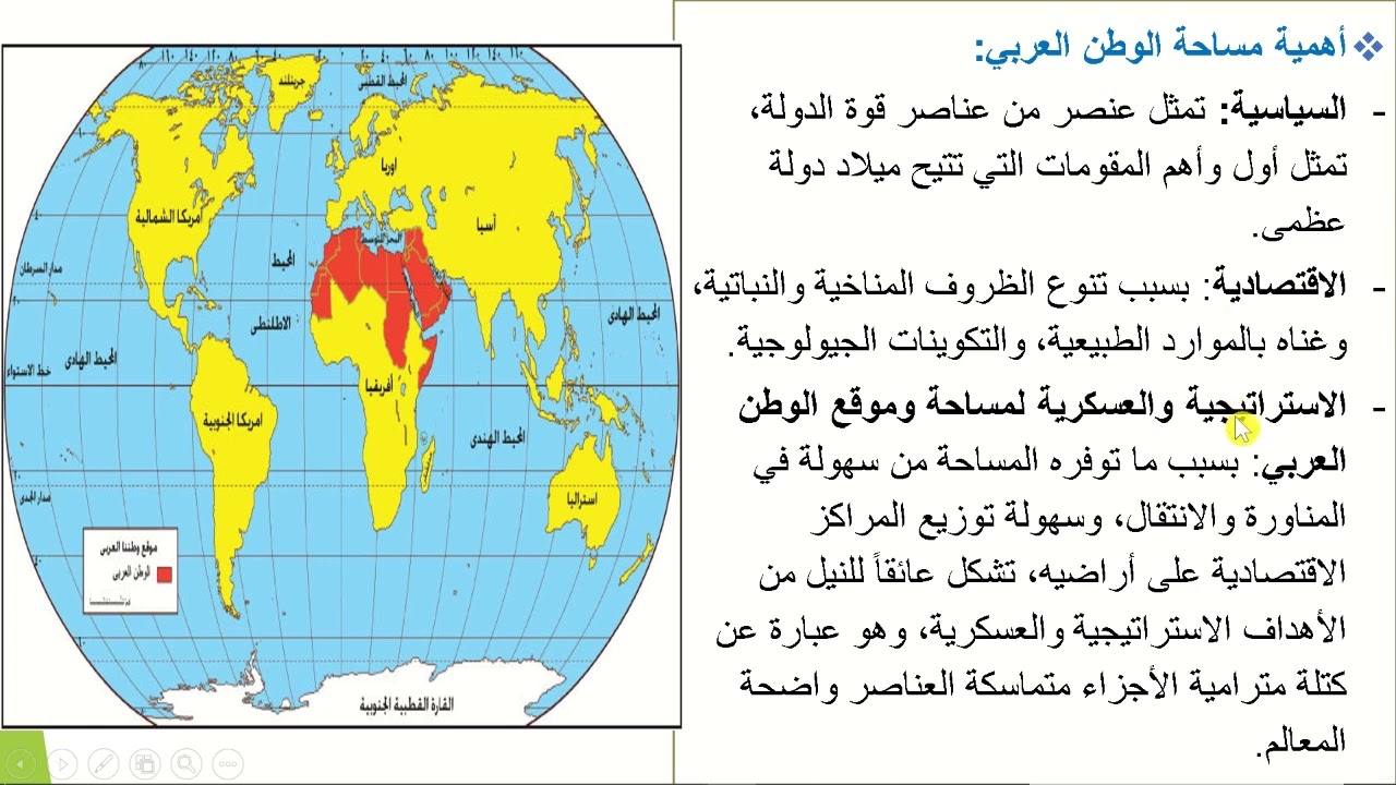 الوطن العربي موقع جغرافي مميز