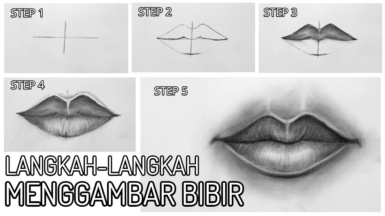 TUTORIAL - Cara menggambar Bibir dengan menggunakan pensil arang