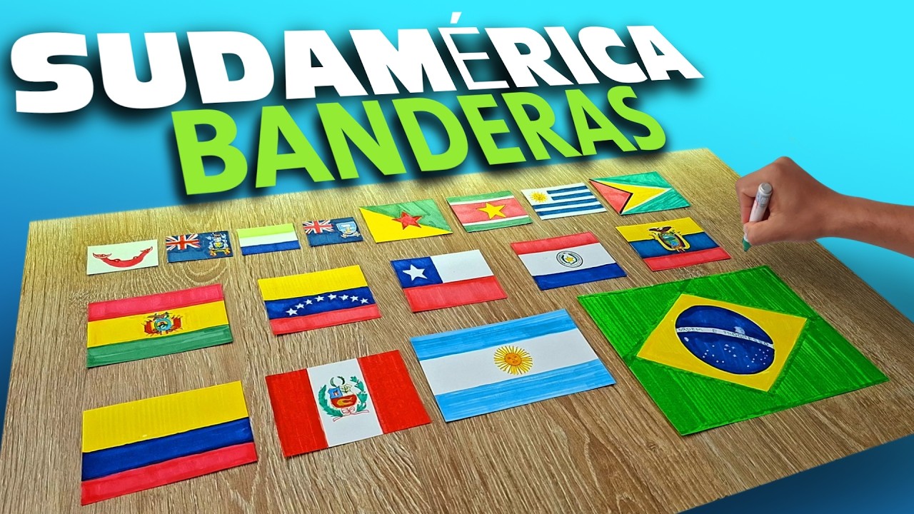 ✅Aprende a dibujar y pintar 🚩TODAS las Banderas Nacionales de Sudamérica🌎