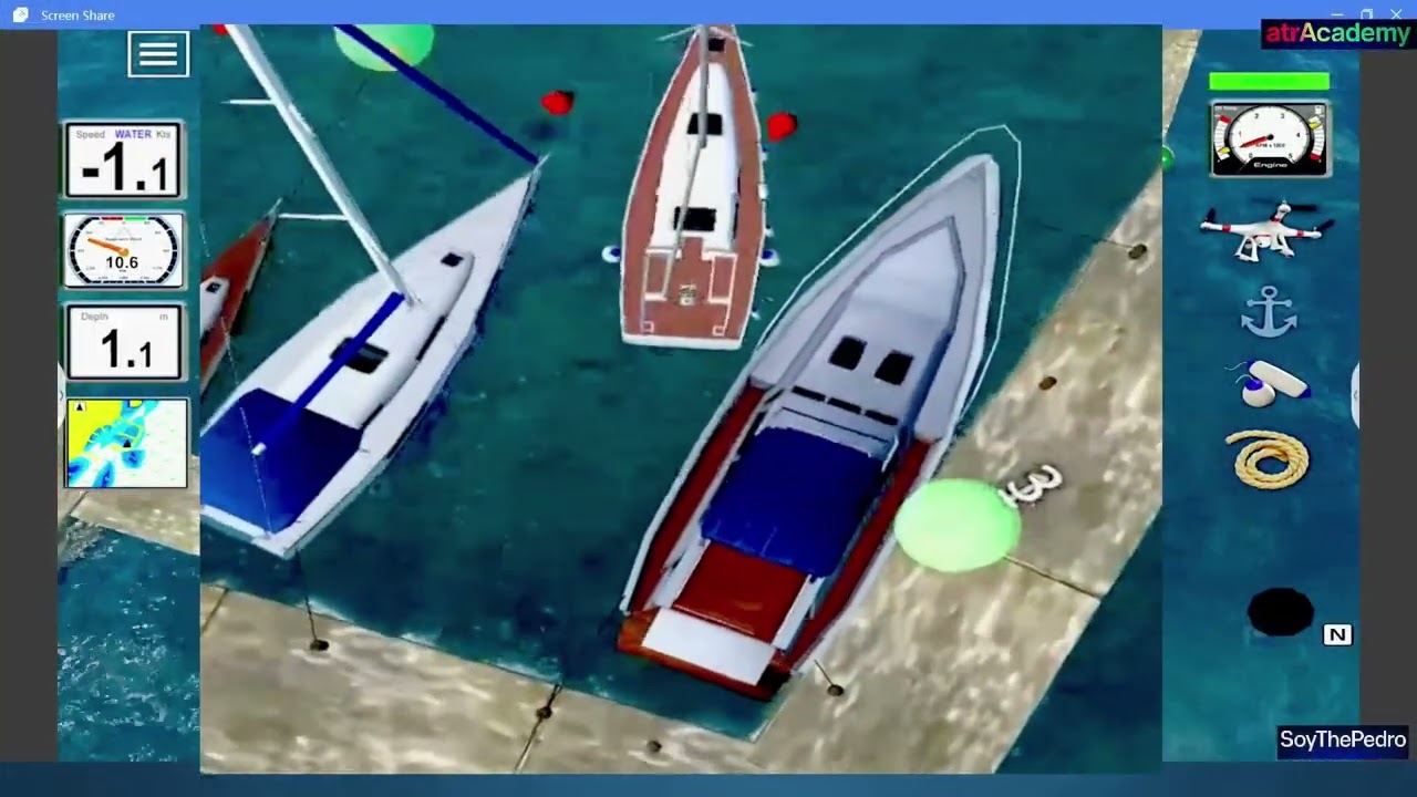 Velero atraque popa, viento en proa.