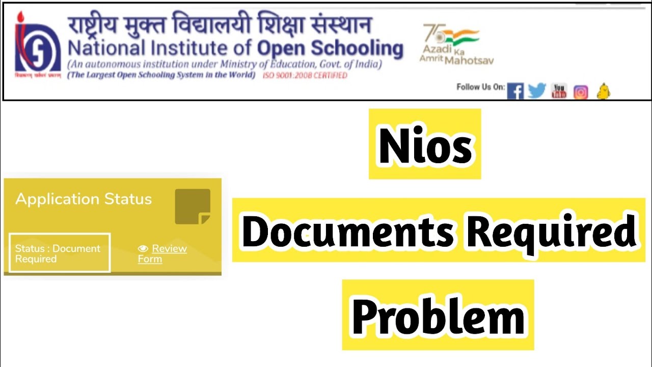 Nios Admission Status Documents Required | Task Is Helping (NIOS) #nios #admission #document #requir