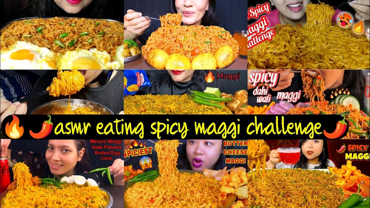 🌶SPICY MAGGI MUKBANG COMPILATION|ASMR EATING SPICY MAGGI CHALLENGE |🌶🍜