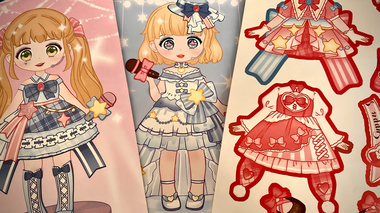 Kawaii STICKERS Girls 👧 Dress up Cute Doll #kawaii #stickers 