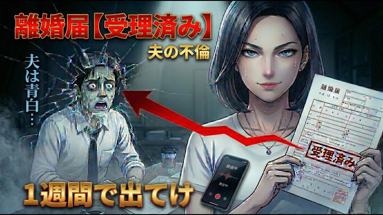 【受理済み離婚届】「1週間で出て行け」→私、録音と書類で即日“家スッカラカン”返し【逆転修羅場】