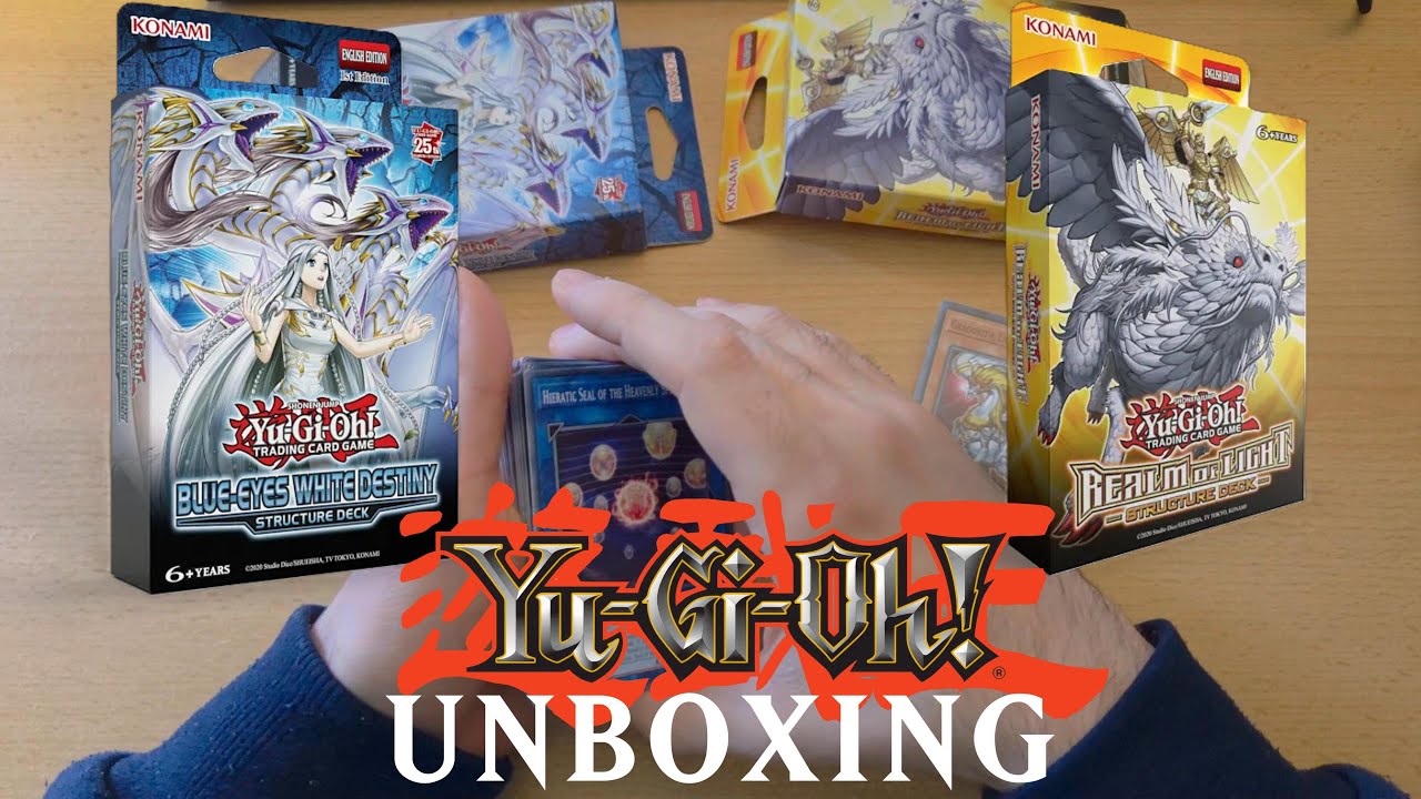 YU-GI-OH Unboxing (Blue-Eyes White Destiny & Realm of Light Structure deck)