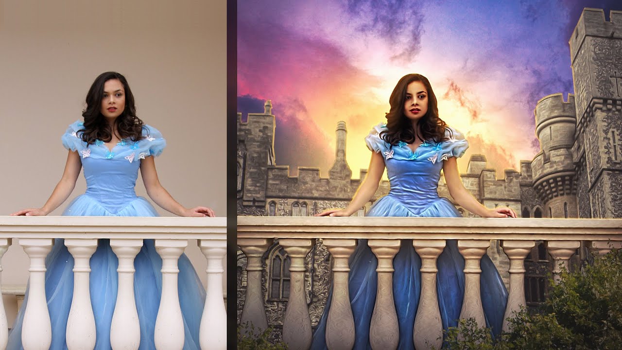 Queen on Balcony [Sunset Effect] Photo Manipulation Photoshop Tutorial