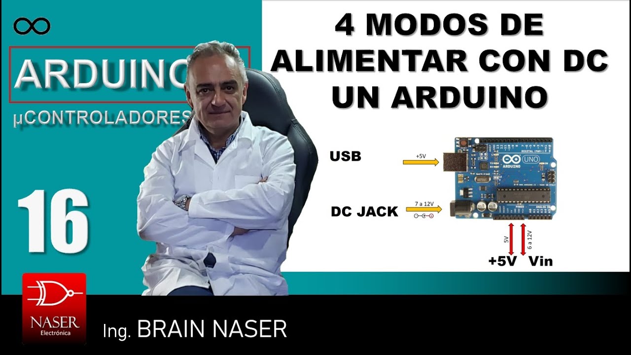 🌐 Cap-16 ARDUINO,  4 modos de alimentación con DC un Arduino Uno