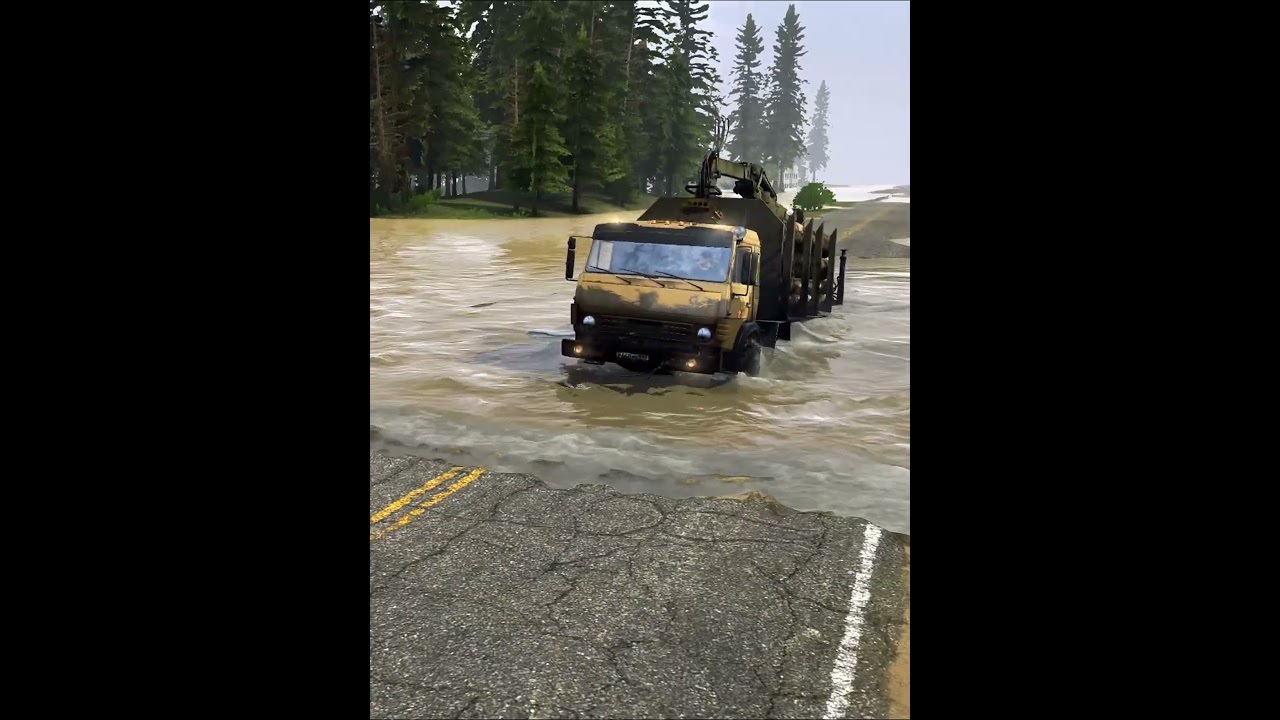 Spintires flood mod | Truck Kamaz 63501 EP2 #mudrunner  #truck #driving #spintires