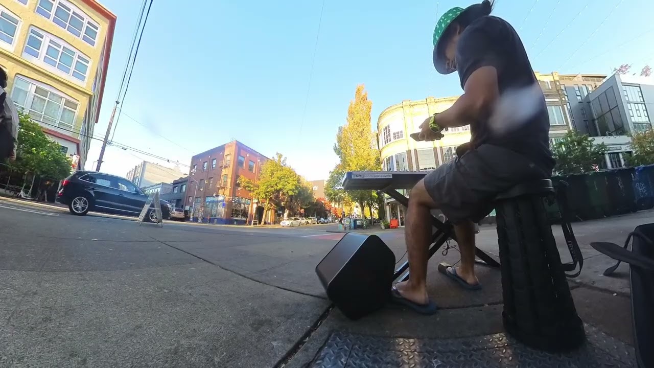 piano busking with the LG xboom Stage 301 - Above and Beyond