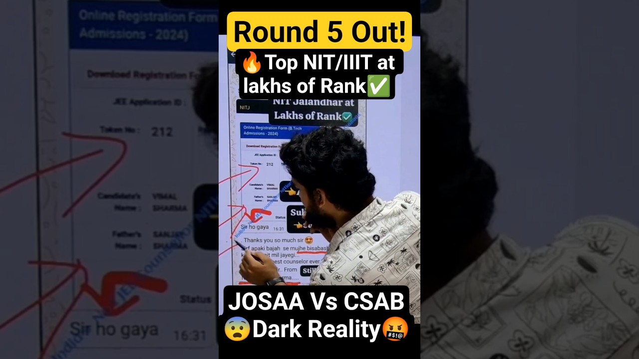 JOSAA Round 5 Cut off Reality😳| JOSAA Vs Csab 2025✅| ROUND 4 seat allotment 2025 #josaa2025 #cutoff