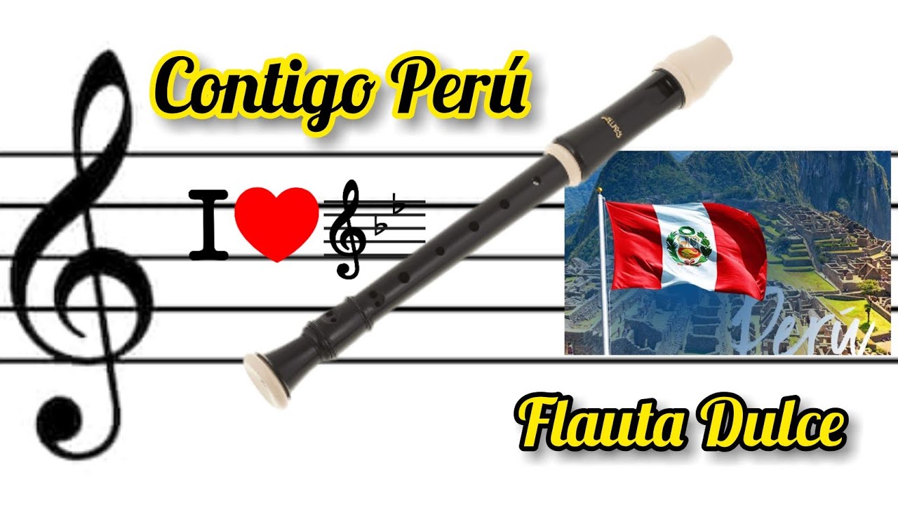 Contigo Perú - Vals en Flauta dulce con Notas!