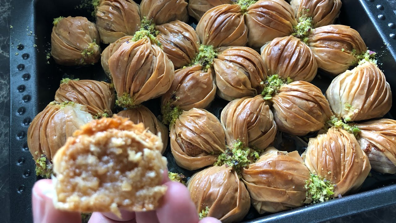 بقلاوة تركية بعجينة الفيلو وبشكل جديد، حلويات العيد 2021,baklava Turk