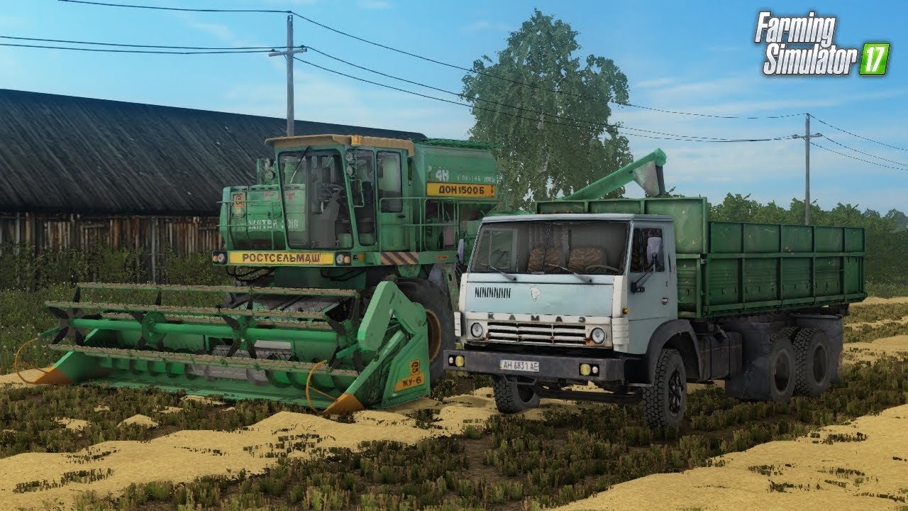 [ РП ] УБОРКА ЯЧМЕНЯ НА КОМБАЙНЕ ДОН 1500Б! ПРОДАЛ ЦЕЛЫЙ КАМАЗ УРОЖАЯ! FARMING SIMULATOR 2017