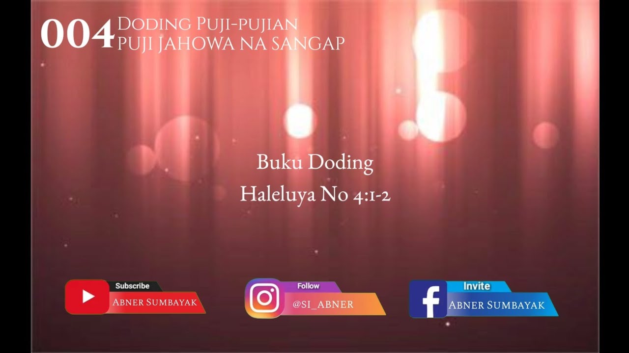 Buku Doding Haleluya No 4:1-2 | Puji Jahowa na Sangap | Panduan Bernyanyi