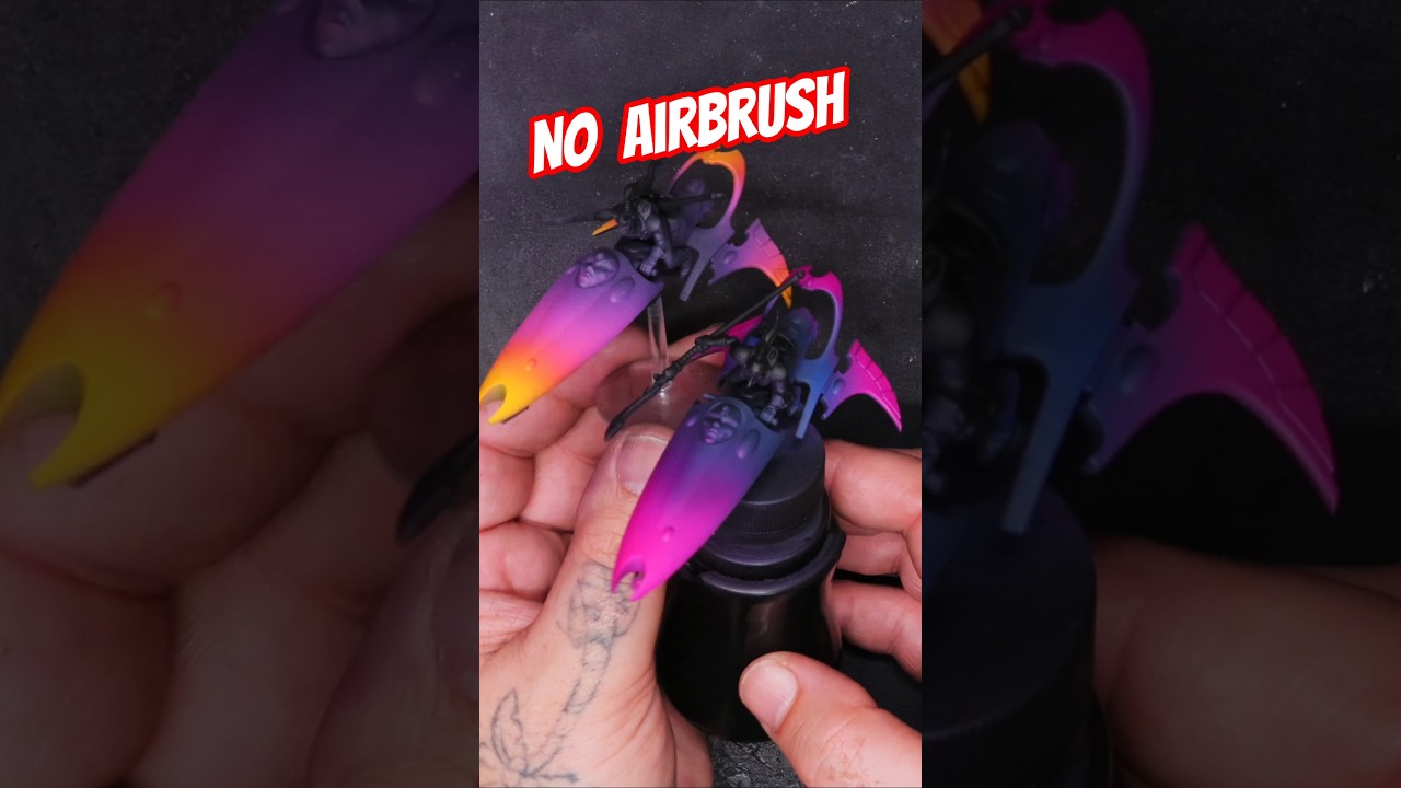 NO Airbrush WARHAMMER #warhammer40k #warhammerpainting #airbrush #synthwave #osl #elf #miniature #wh